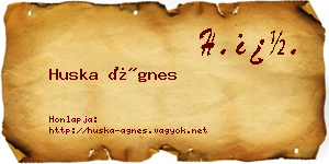 Huska Ágnes névjegykártya