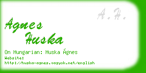 agnes huska business card